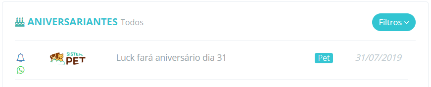 Área dos Aniversariantes